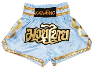 Spodenki Muay Thai dla dzieci KANONG : KNS-121-jasny niebieski-K