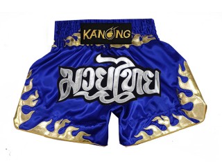 Spodenki Muay Thai dla dzieci KANONG : KNS-145-Niebieski-K