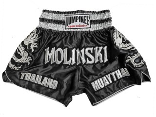 Dostosowane spodenki Muay Thai z haftem : KNSCUST-1251-Czarny