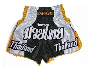 Dostosowane spodenki Muay Thai z haftem : KNSCUST-1252-Czarny